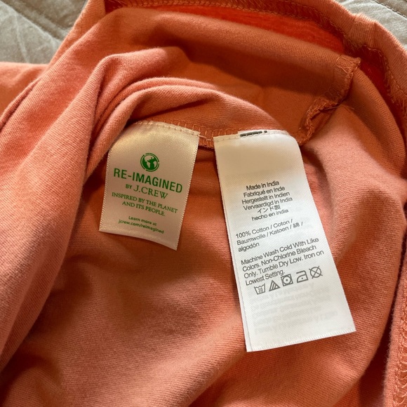 J Crew Ladies Peach Lace-trim puff-sleeve T-shirt Sz XL - Picture 3 of 3